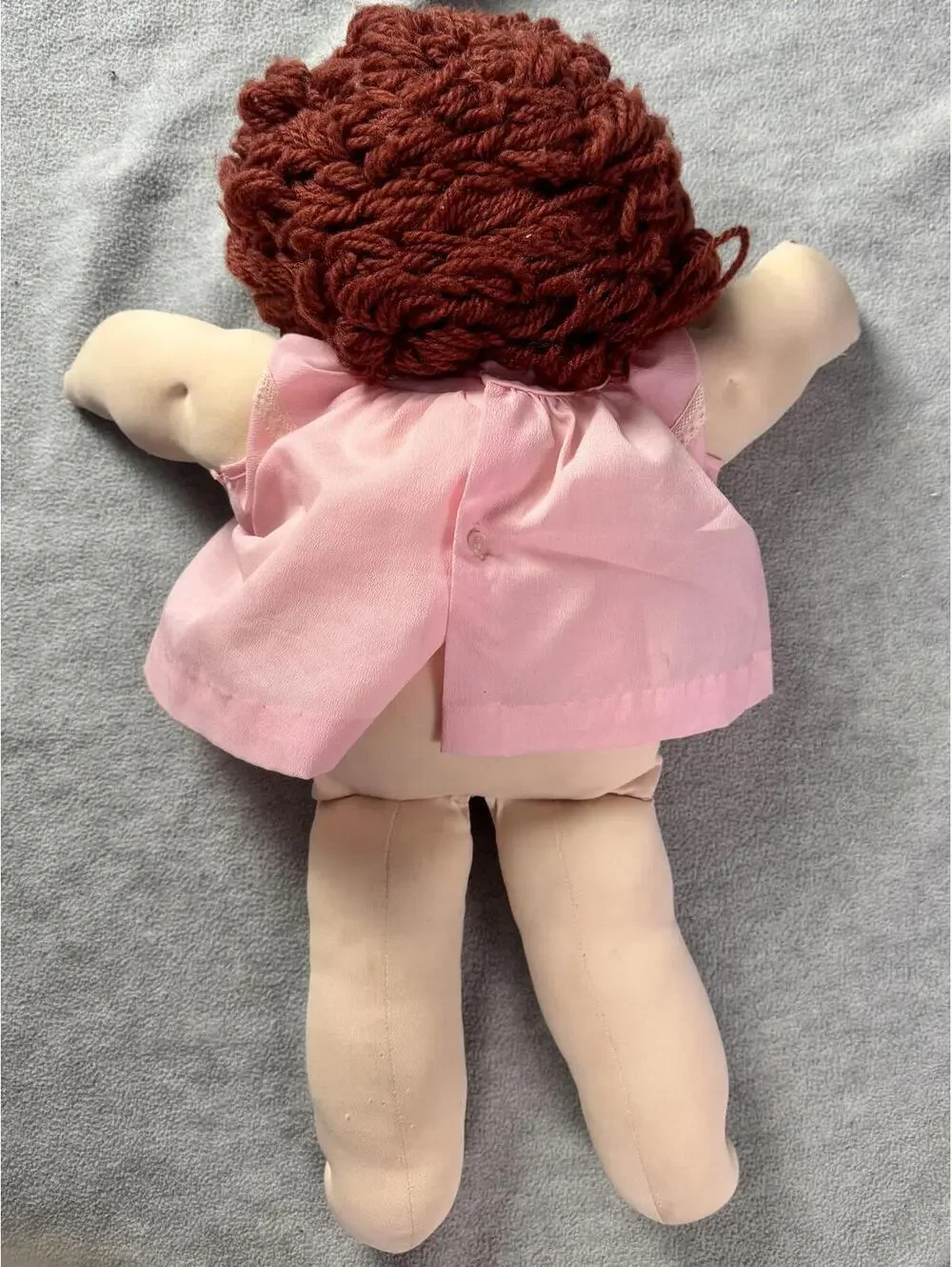 vintage rag doll lot yarn hair‎ handmade plush cloth dolls 12in pair